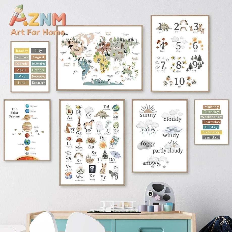 Kids Education Number - Obraz na płótnie, plakat, dekoracja ścienna