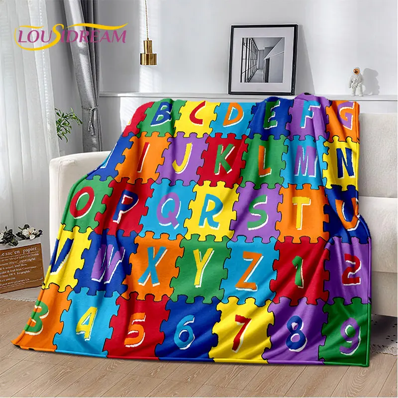 Abc Kids Early Education - Koc z miękkiego pluszu z alfabetem