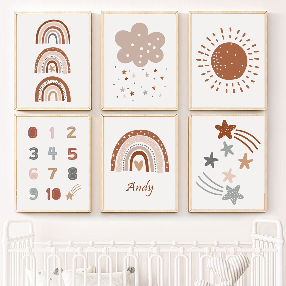 Kids Education Name - Plakat w stylu boho do pokoju