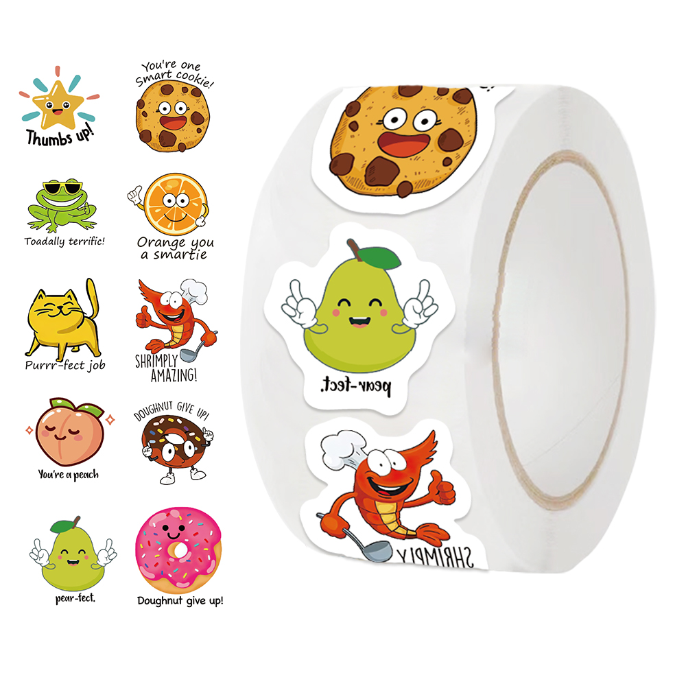 500 sztuk/rolka Kawaii naklejk – Kids Education Motivation recenzja i cena